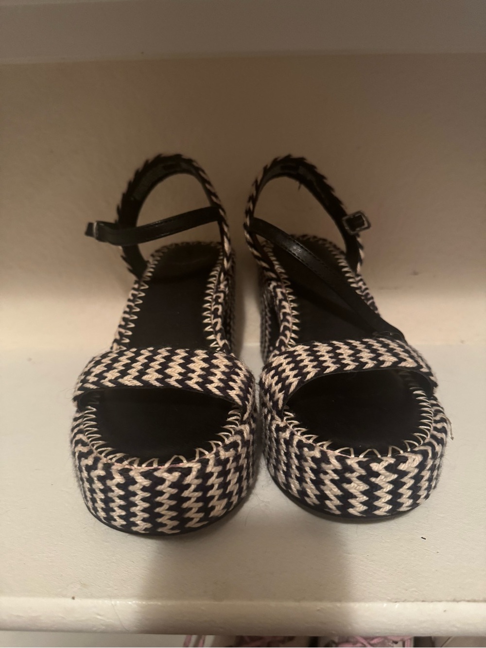 Target Black & Cream Braided Platform Sandals